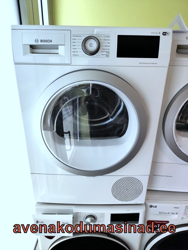 Kasutatud pesukuivati Bosch WTU876HASN (1 - 8 kg, soojusvaheti ja WIFI).