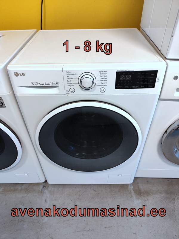Kasutatud pesumasin LG F14U2TDN0 (1 - 8 kg, inverter-otsemootor).
