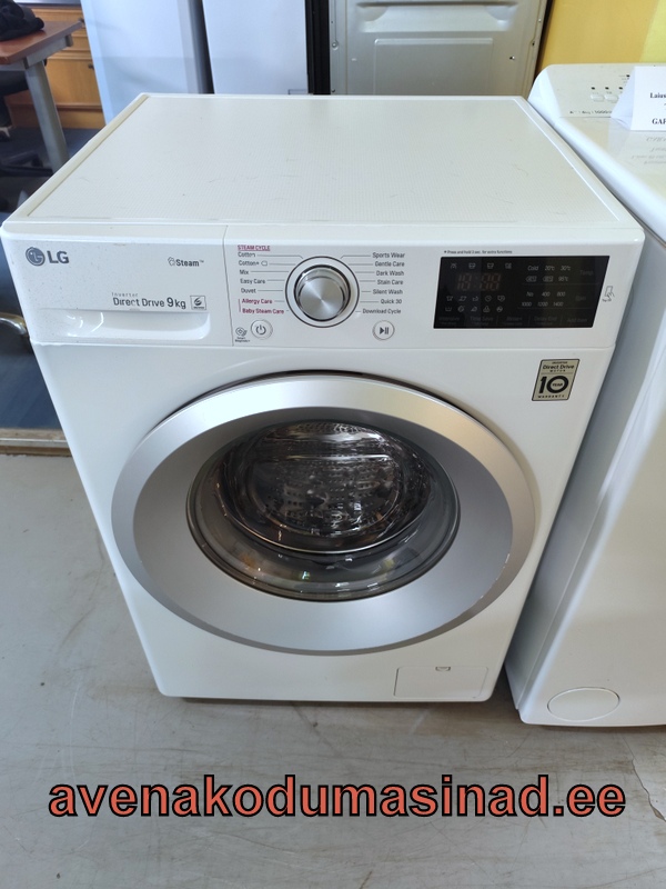 Kasutatud pesumasin LG F4J5VY4W (1 - 9 kg, inverter-otsemootor).